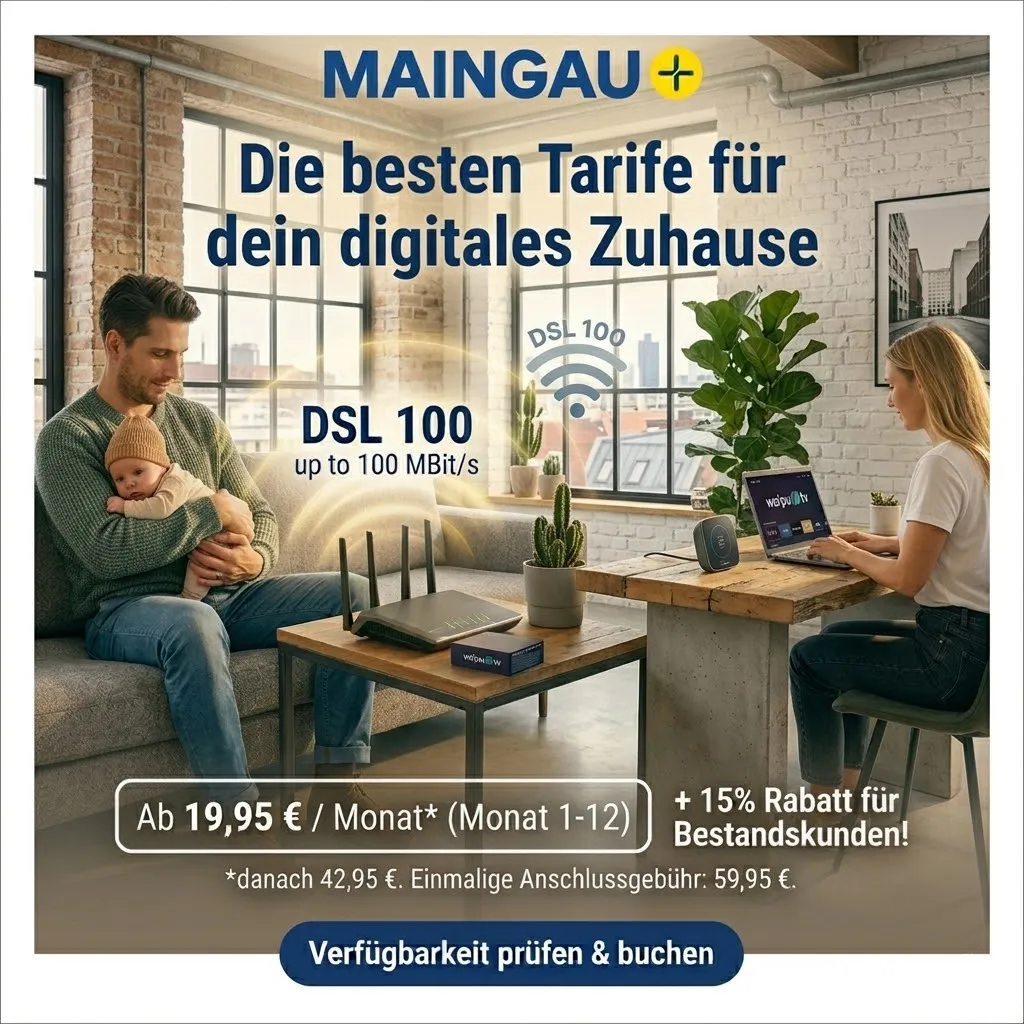 Maingau DSL 50 100 250 Angebot Neue Tarife Mit Rabatt