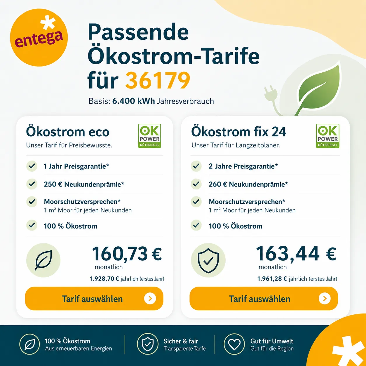 Vergleichsratgeber Entega Oekostrom Deal