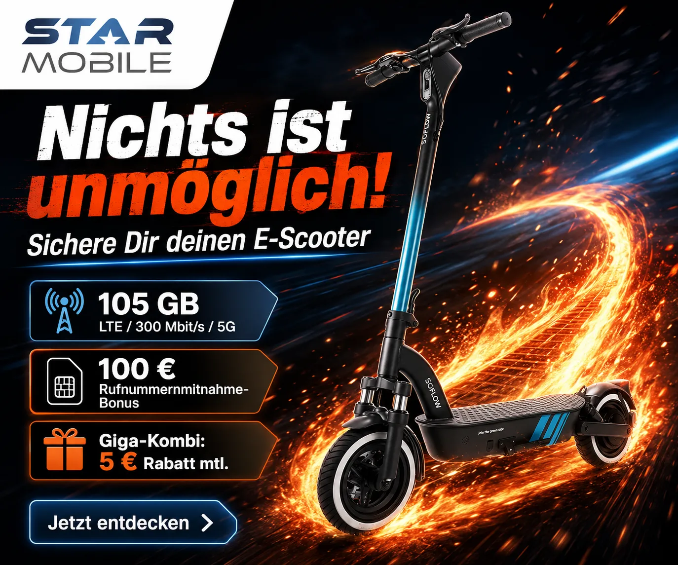 E-Scooter mit Handyvertrag bei Starmobile Mobile Banner