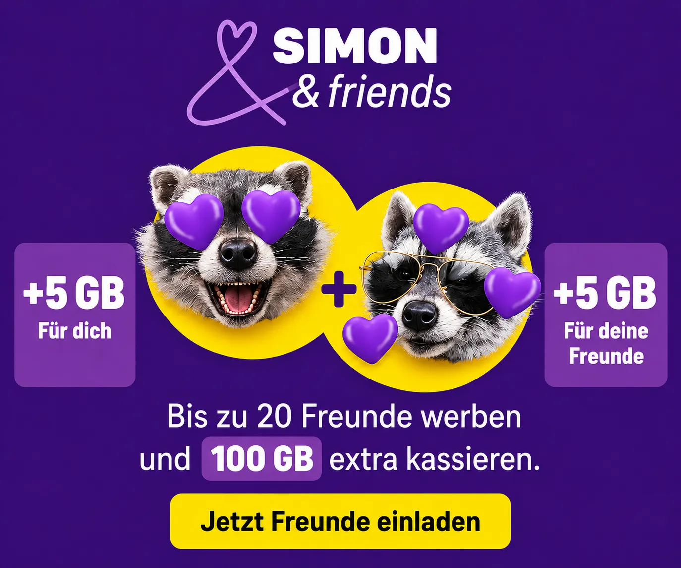 SIMon mobile Freunde werben Freunde Aktion Banner Mobile 300x250