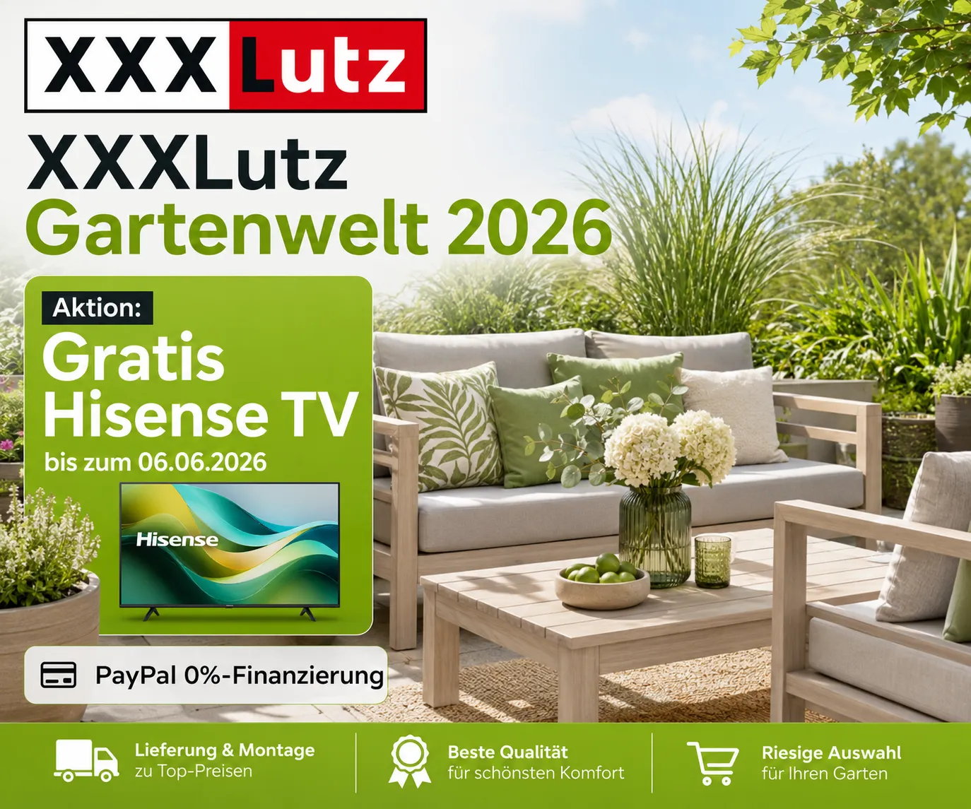 XXXLutz Gartenwelt 2026 Aktionen für Garten und Terrasse