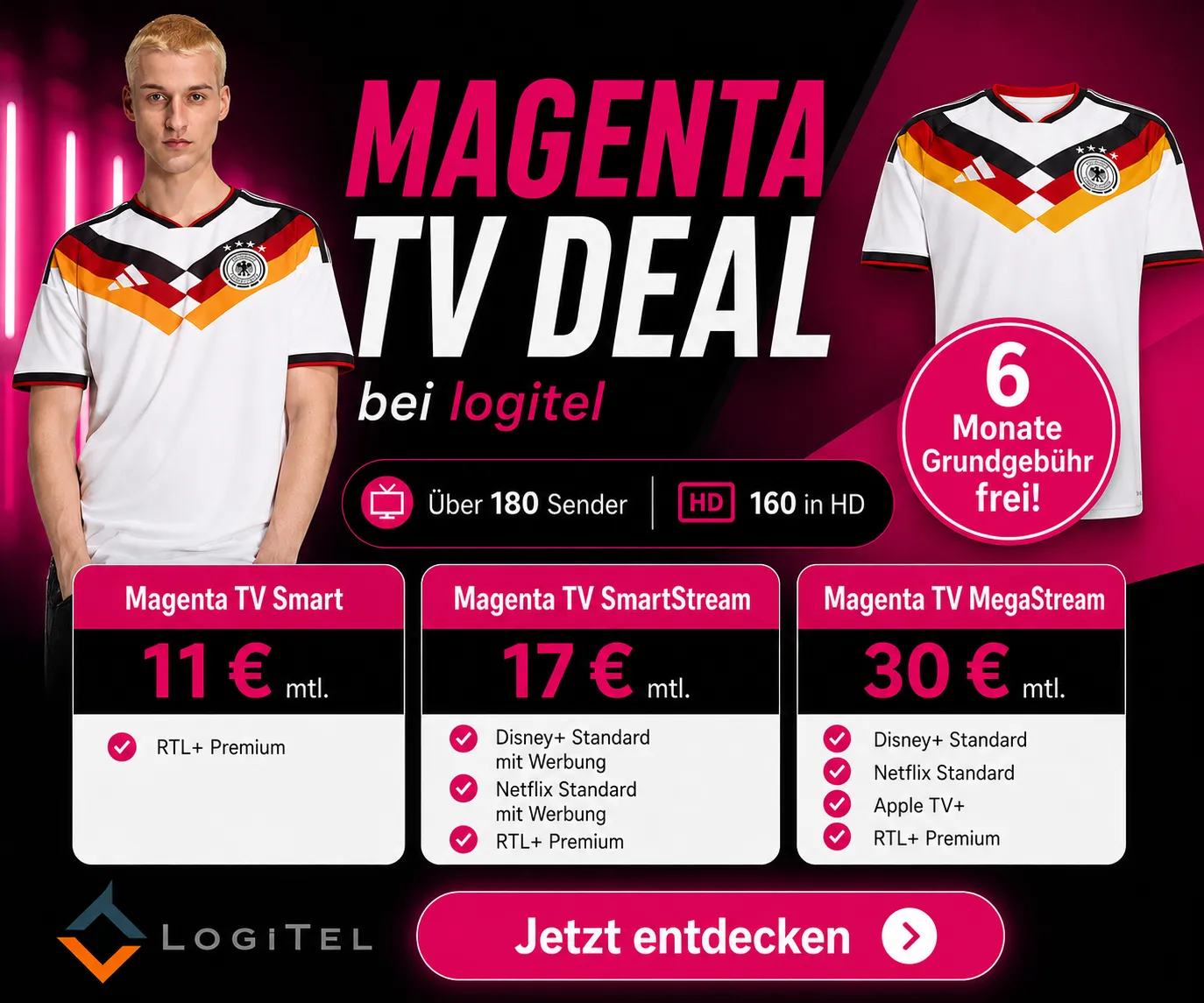 MagentaTV WM-Aktion mit adidas Deutschland Heim-Trikot 2026 gratis