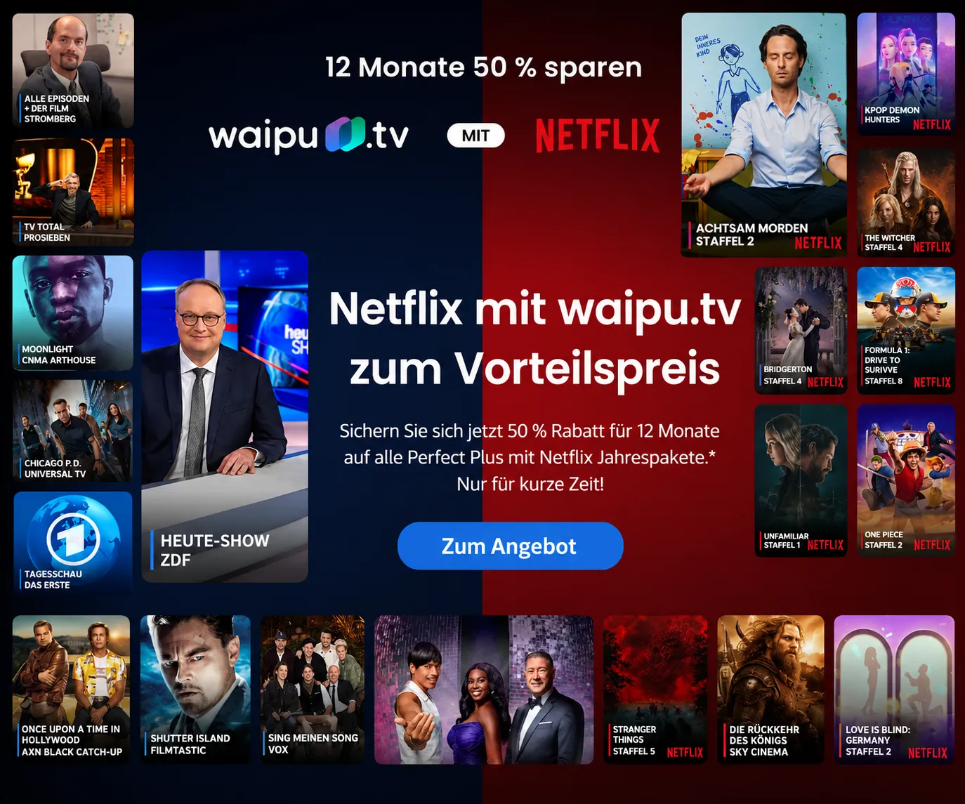 waipu.tv und Netflix 50 Prozent Aktion jetzt abschließen
