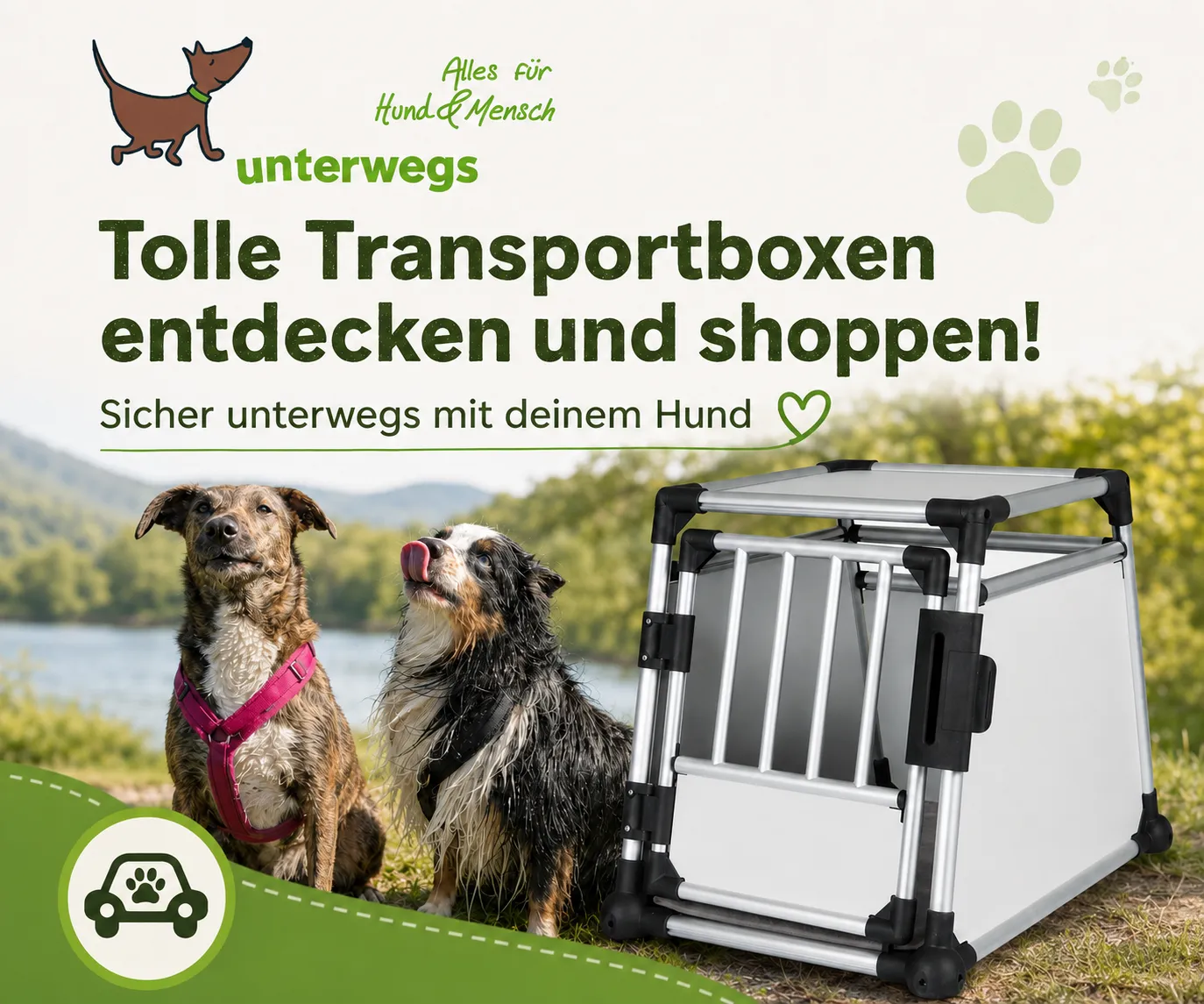 Sicherer Transport Hundebox ab 189 Euro Mobile Banner 300x250