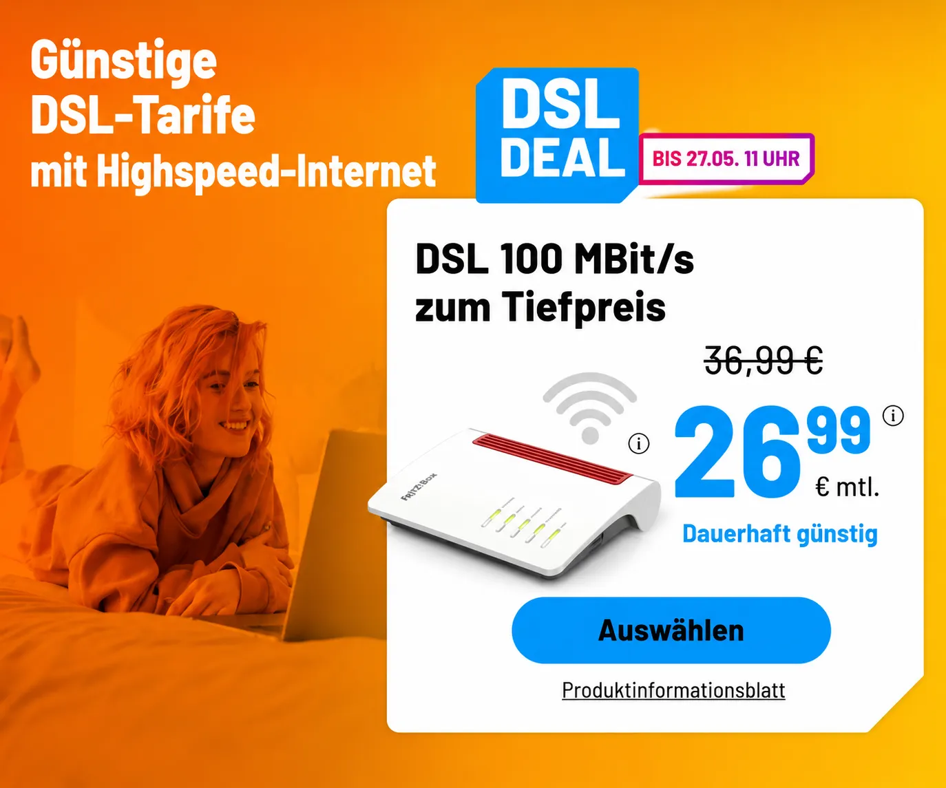 sim.de DSL 100 Aktion für zuhause
