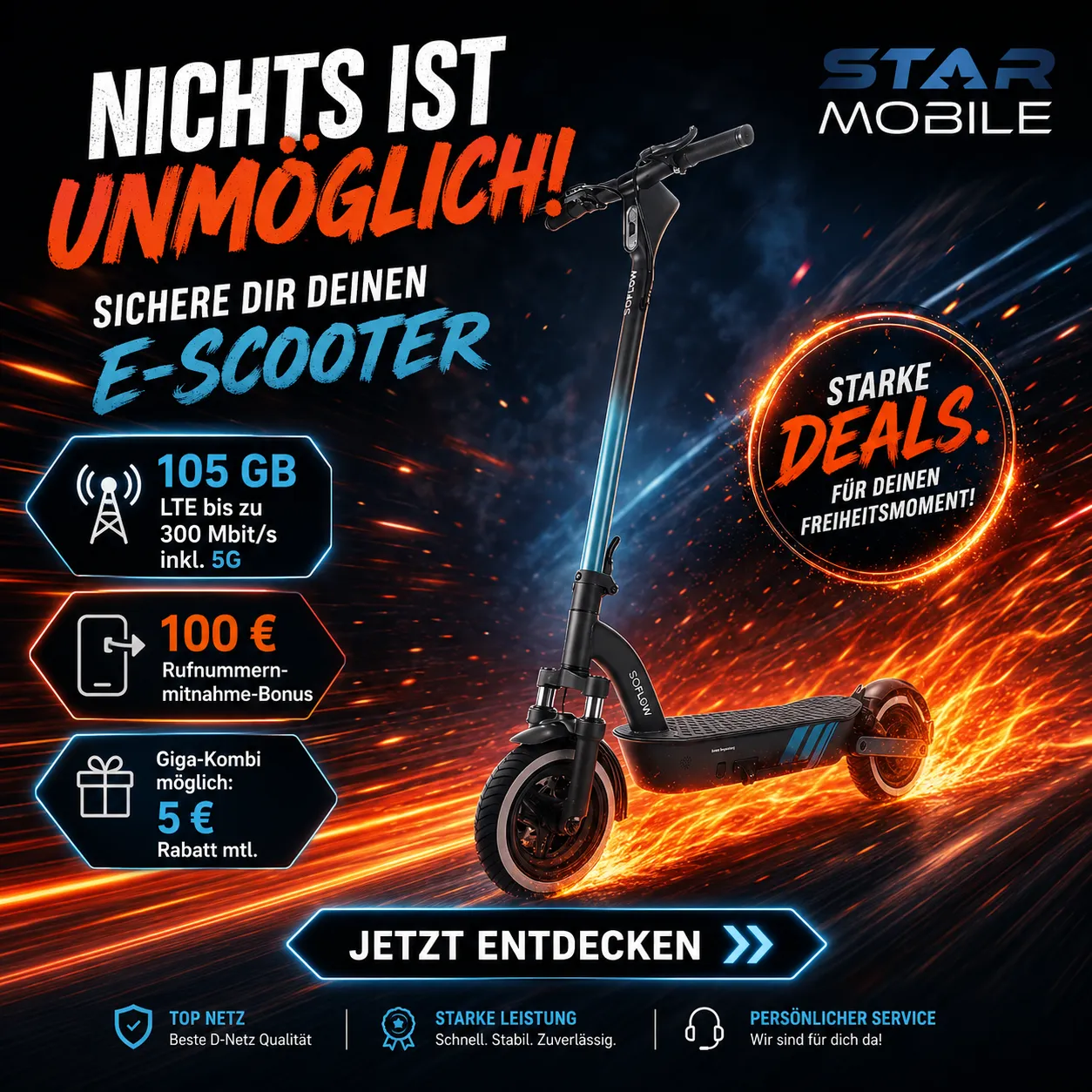 E Scooter Mit Vertrag HandyBundle Starmobile