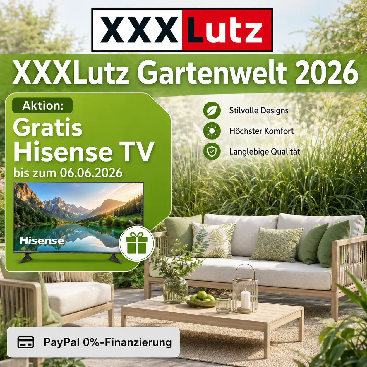 Gartenwelt Xxxlutz Prozent Aktionene Gratis Hisense Tv