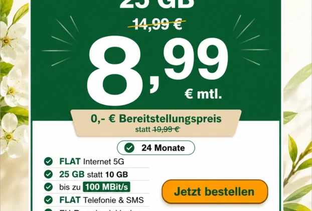 Smartmobile Deal 8 99 Euro 25 Gb Aktion