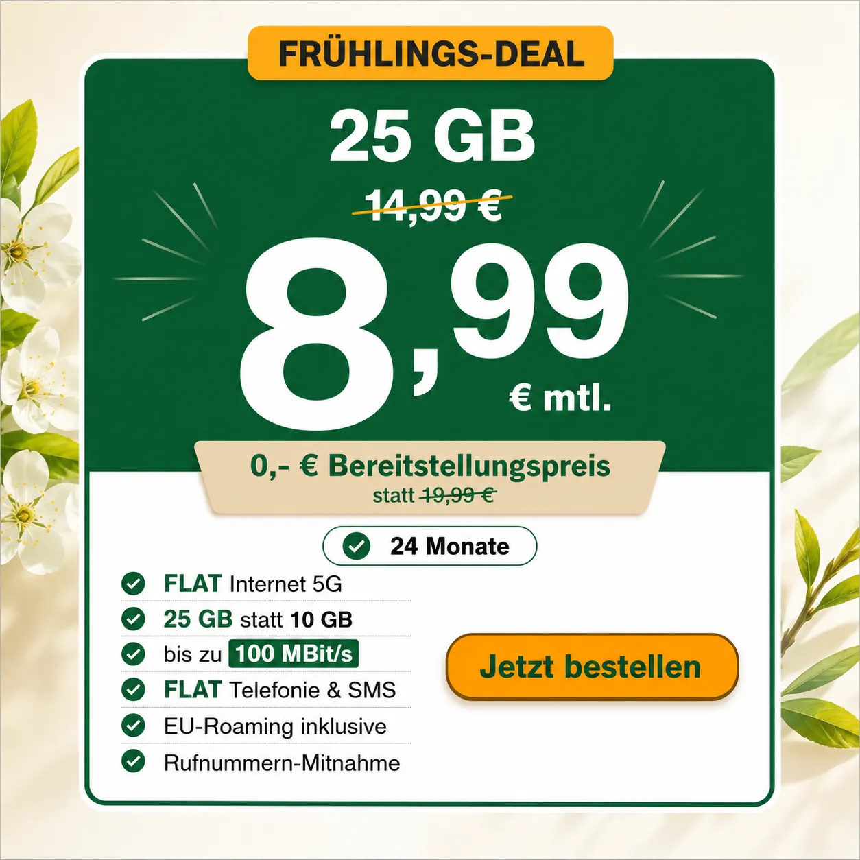 Smartmobile Deal 8 99 Euro 25 Gb Aktion