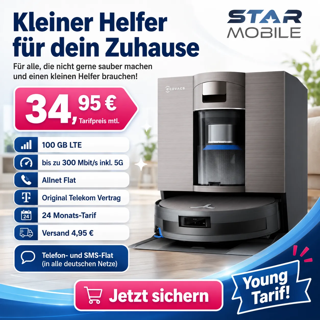 Telekom Young Tarif Ecovacs Deebot X 11 Omnicyclone Deal