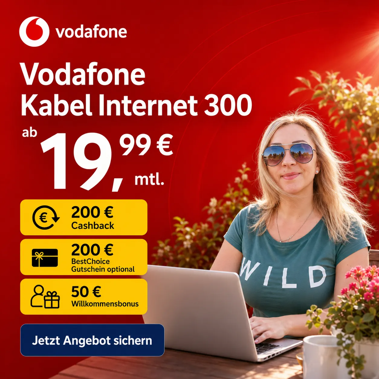 Vodafone Kabel 300 200 Euro Cashback 200 Euro Gutschein