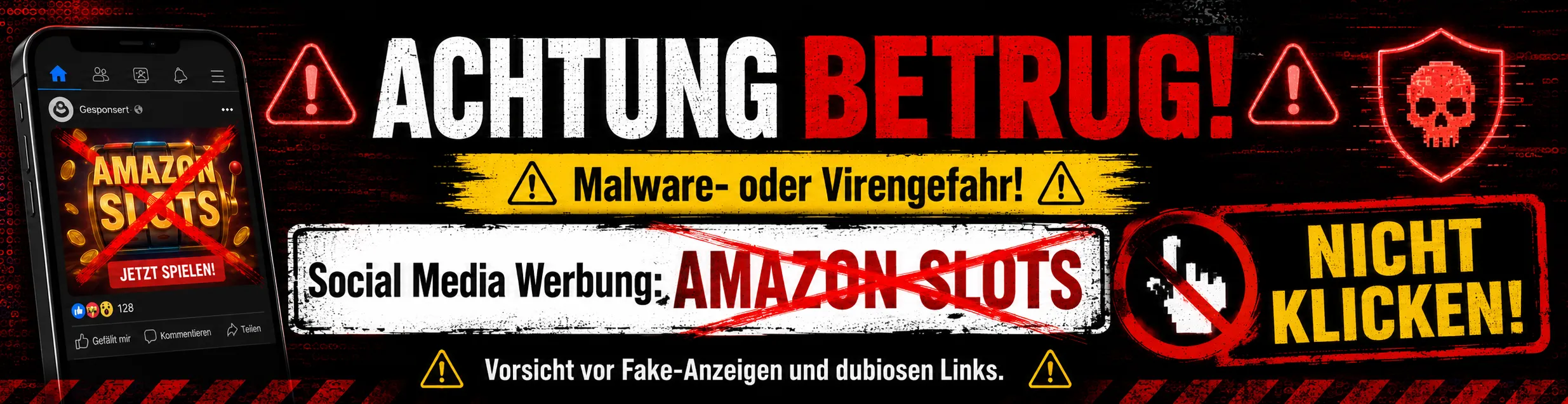 Warnung vor Amazon Slots Betrug und Fake Casino Werbung