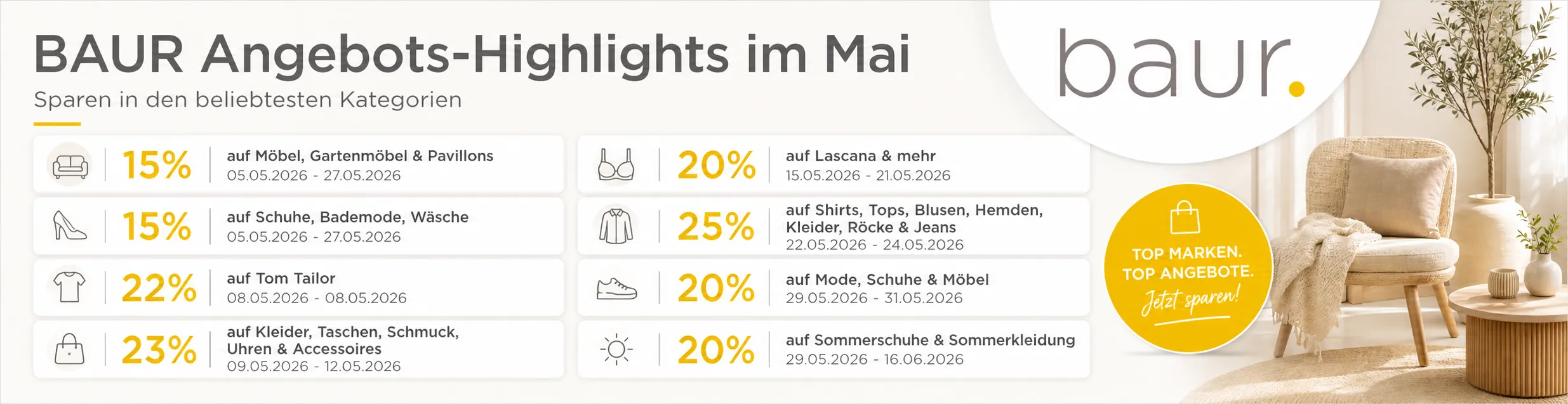 BAUR Mai Aktionen Banner Desktop 970x250