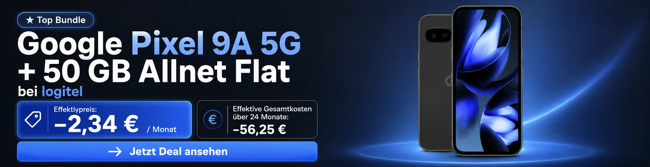 Die besten Handybundles unter 20 Euro Pixel 9A Deal Banner Desktop