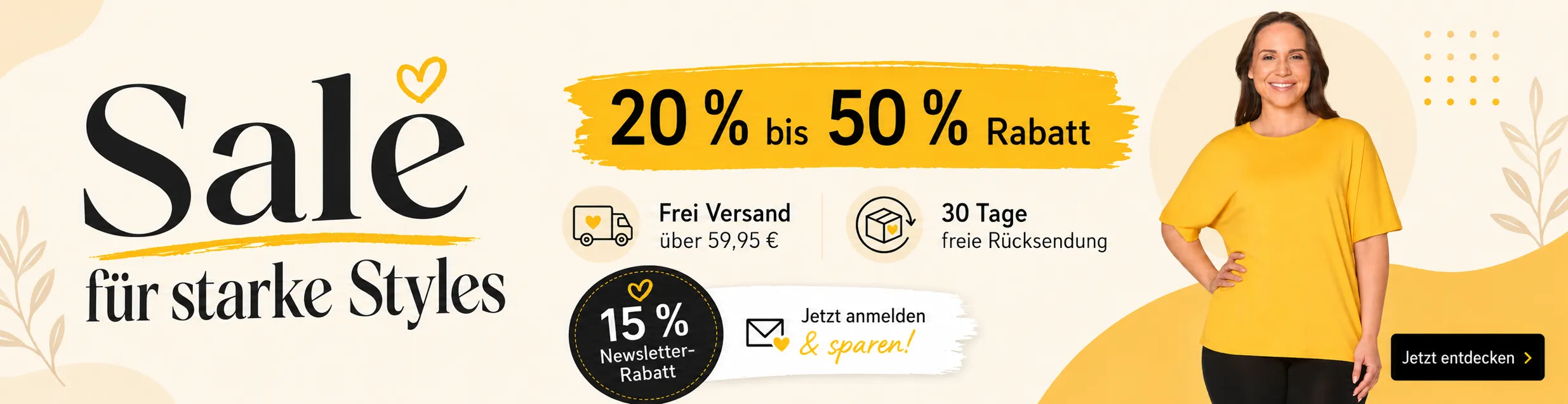 Like ANNA Sale Damenmode Banner Desktop 970x250