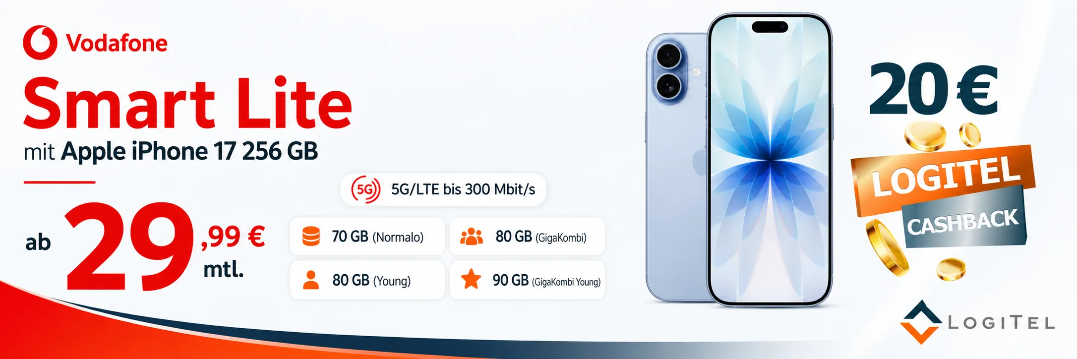 LogiTel iPhone 17 Vodafone Smart Lite Mega Deal unter 30 Euro