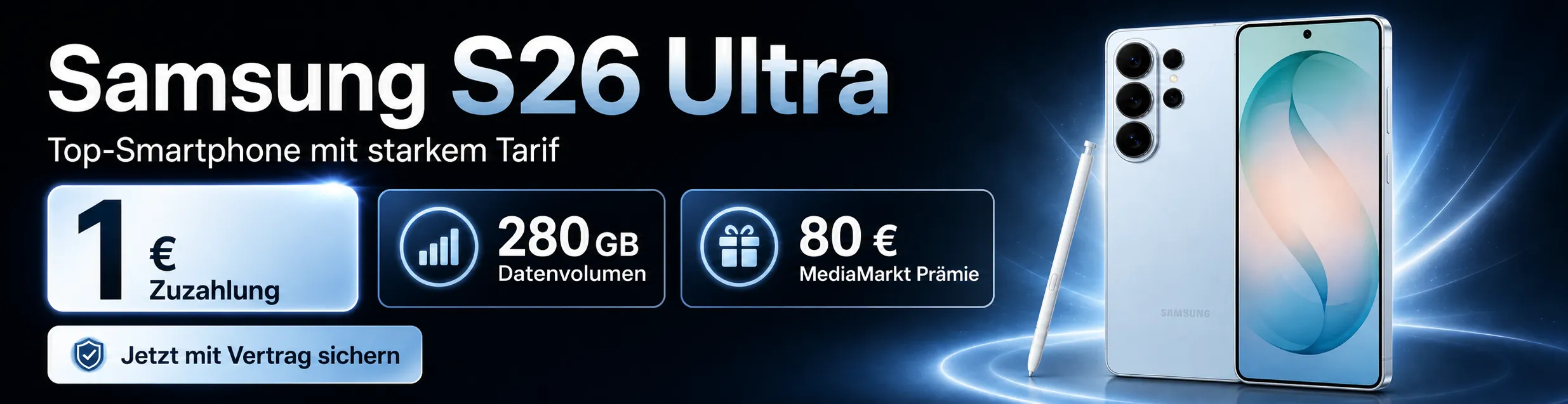 Samsung Galaxy S26 Ultra freenet GigaMobil L Deal Desktop 970x250