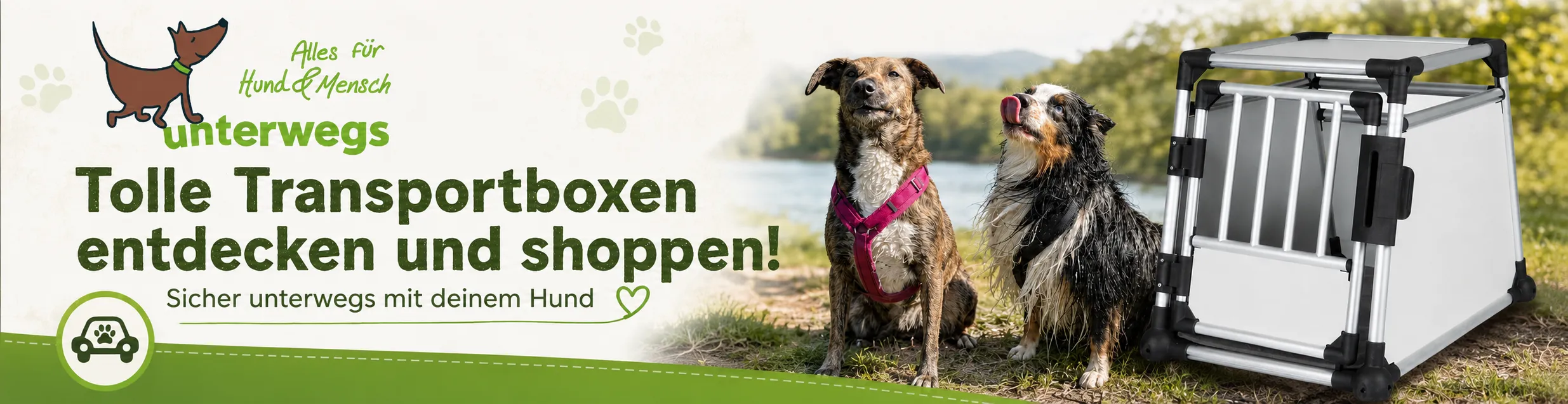 Sicherer Transport Hundebox ab 189 Euro Desktop Banner 970x250