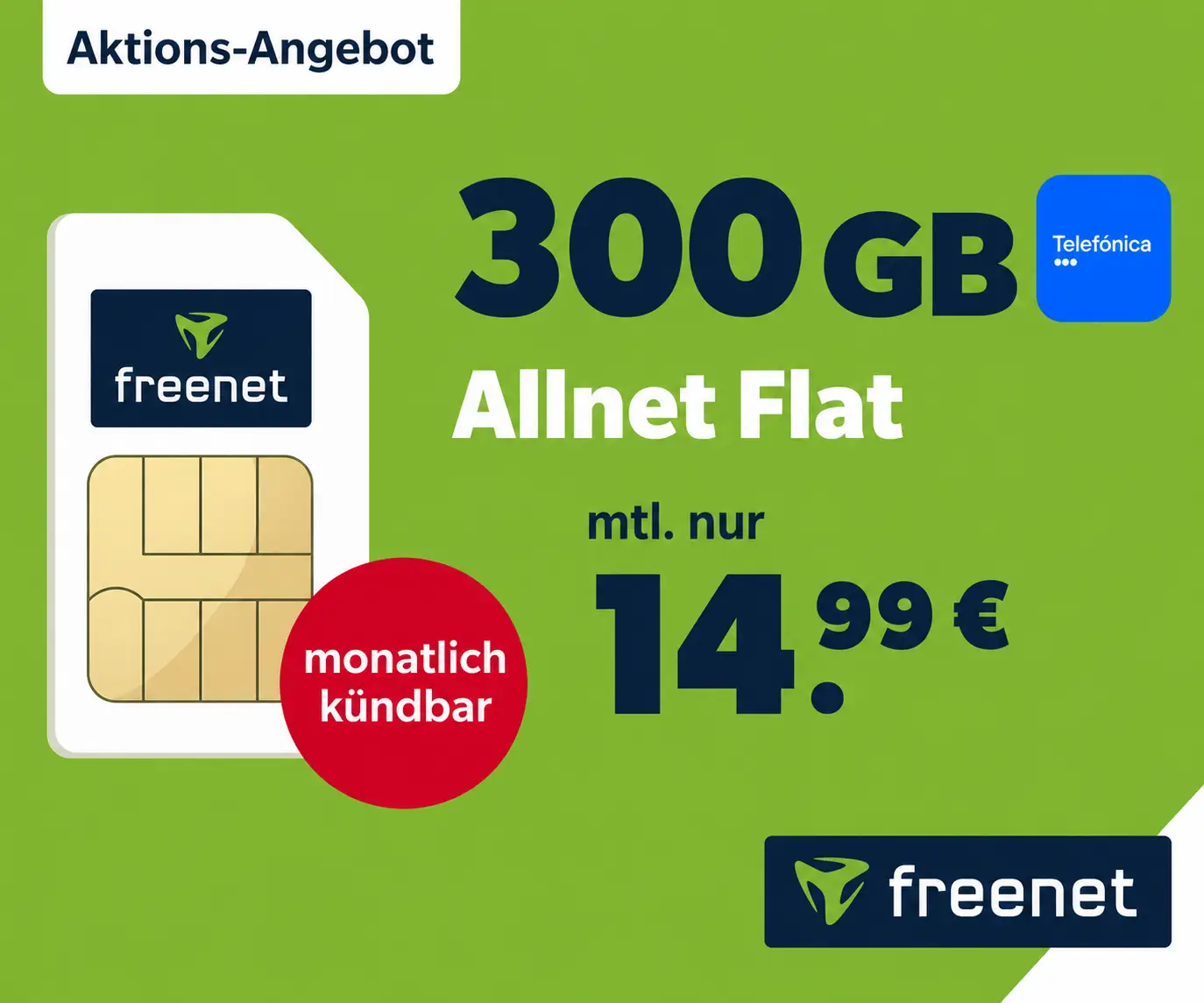 freenet 300 GB Allnet Flat unter 15 Euro Aktion