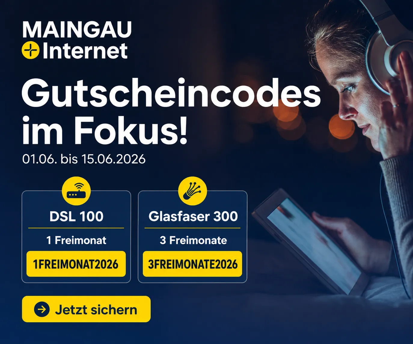 MAINGAU Glasfaser und DSL Gutscheincodes Freimonate sichern