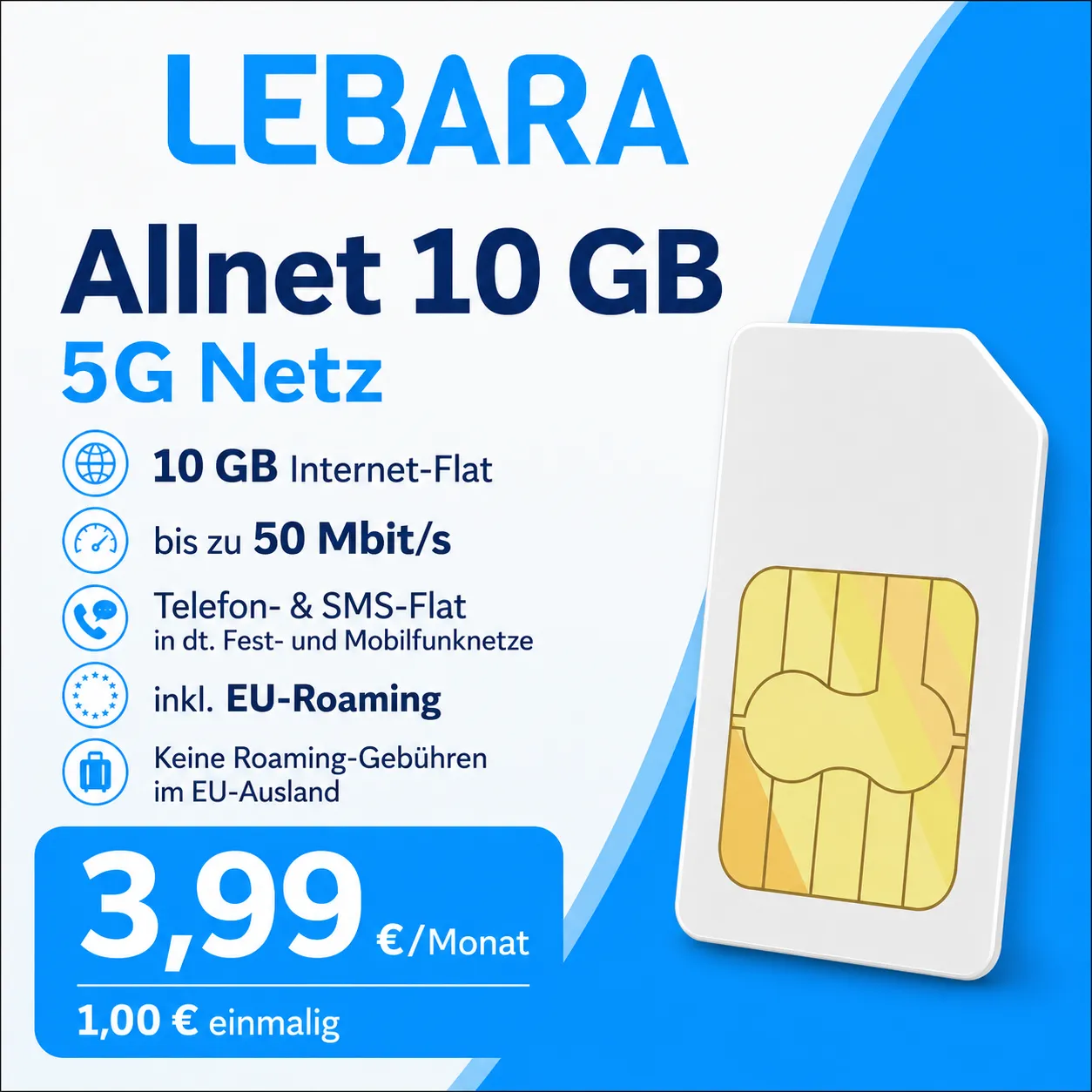 Lebara 10 Gb Altion 3 99 Euro