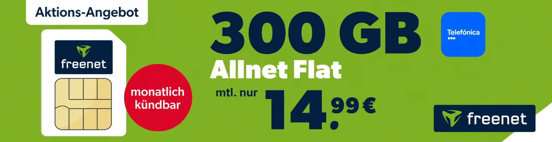 freenet 300 GB Allnet Flat unter 15 Euro Aktion