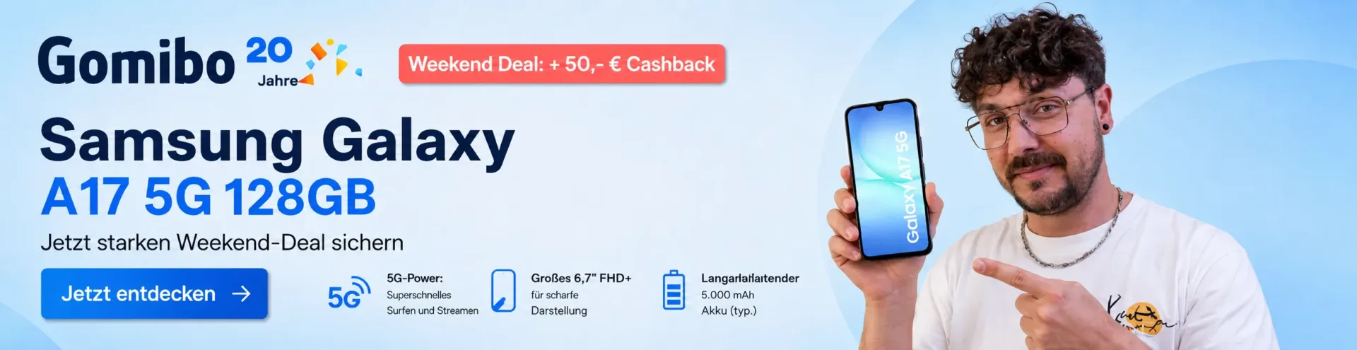 Gomibo Weekend Deal Samsung Galaxy A17 5G mit klarmobil Vertrag