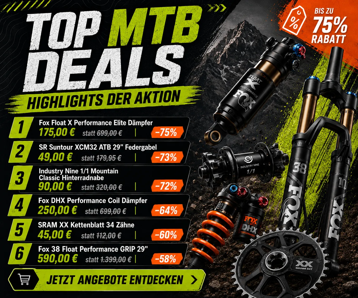 HIBIKE Fahrradteile Sale mit bis zu 75 Prozent BULK Rabatt