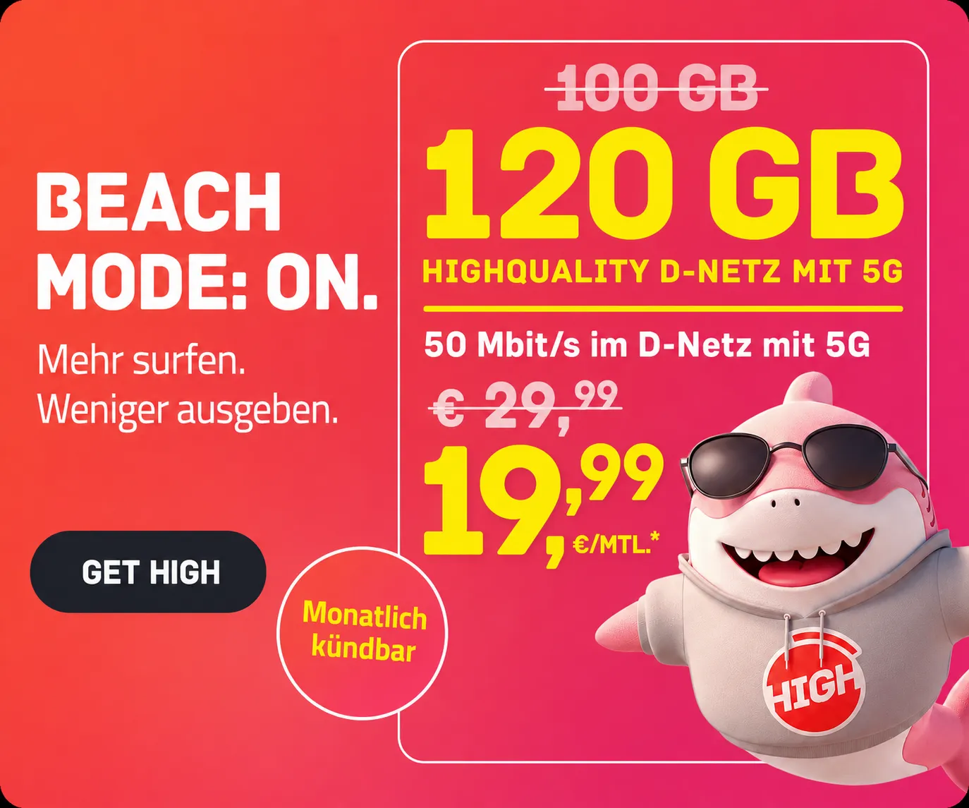 HIGH 120 GB 5G Telekom-Netz Angebot