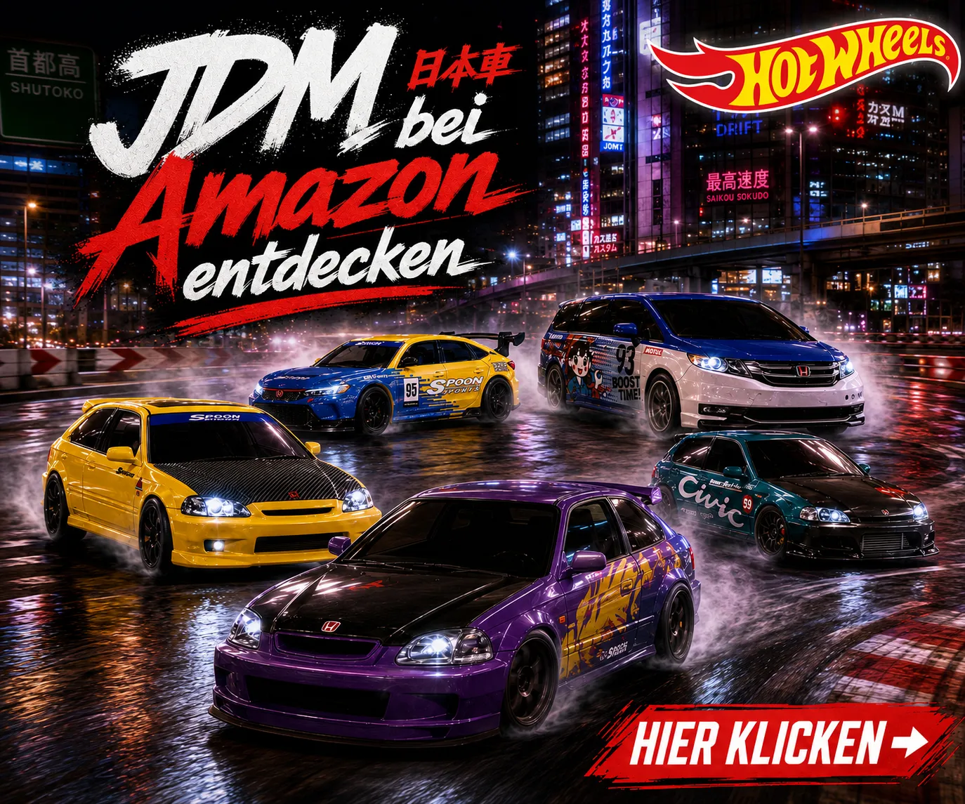 Hot Wheels Honda Civic CR-X S2000 und JDM Sammlerautos bei Amazon