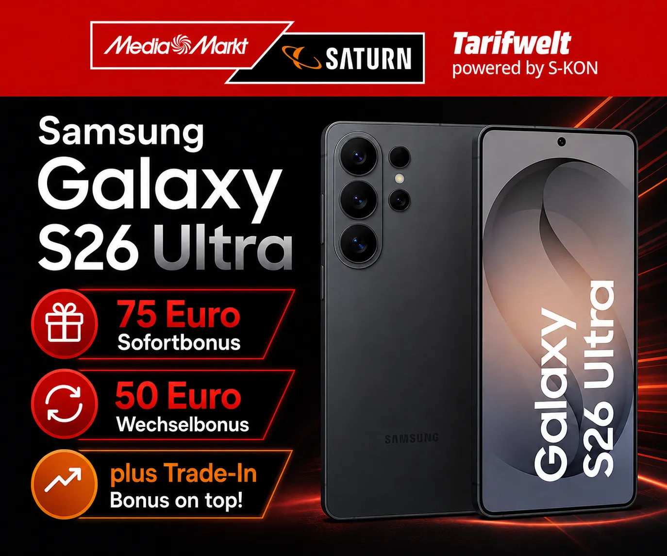 Galaxy S26 Ultra mit Vertrag bei MediaMarkt und bis zu 125 Euro festen Aktionsvorteilen