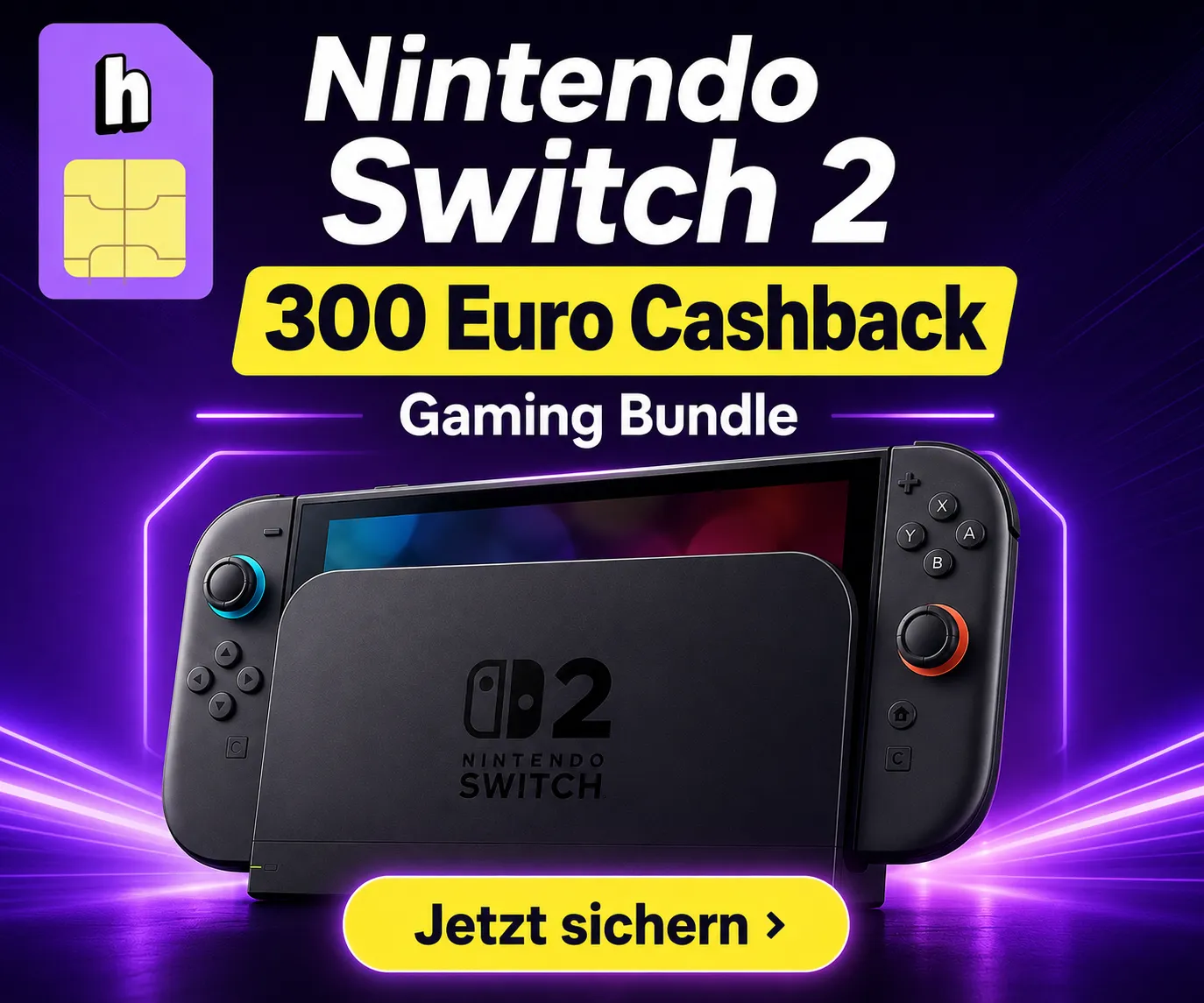 Nintendo Switch 2 Handyhelden Deal mit 150 Euro Wechselbonus und 150 Euro Cashback