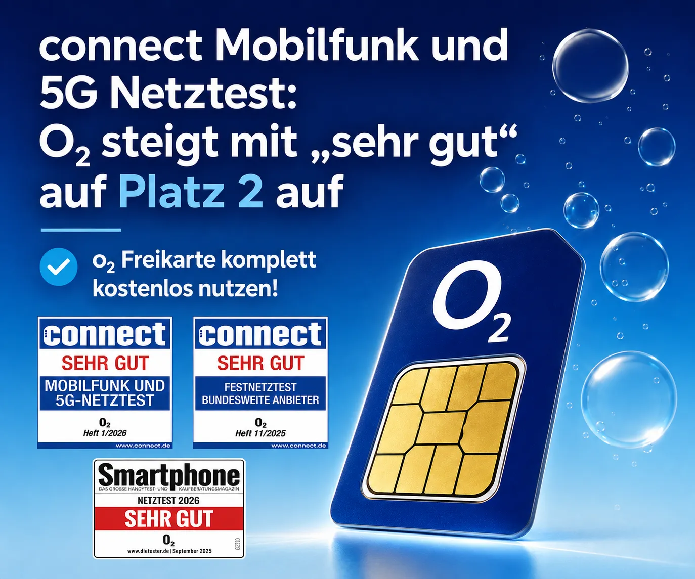 O2 Testkarte kostenlos mit Unlimited Daten und Allnet Flat