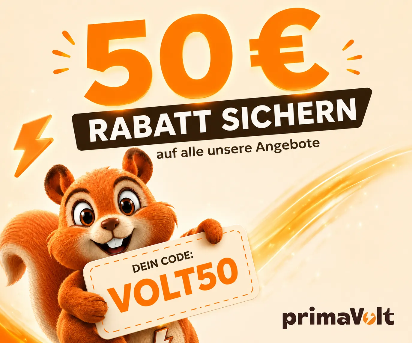 50 Euro primavolt Rabatt mit dem Gutscheincode VOLT50