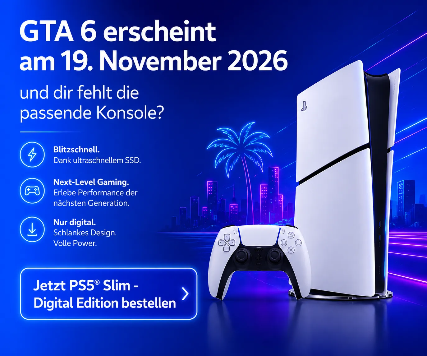 PS5 Slim Digital Edition bei O2 ab 25,50 Euro monatlich