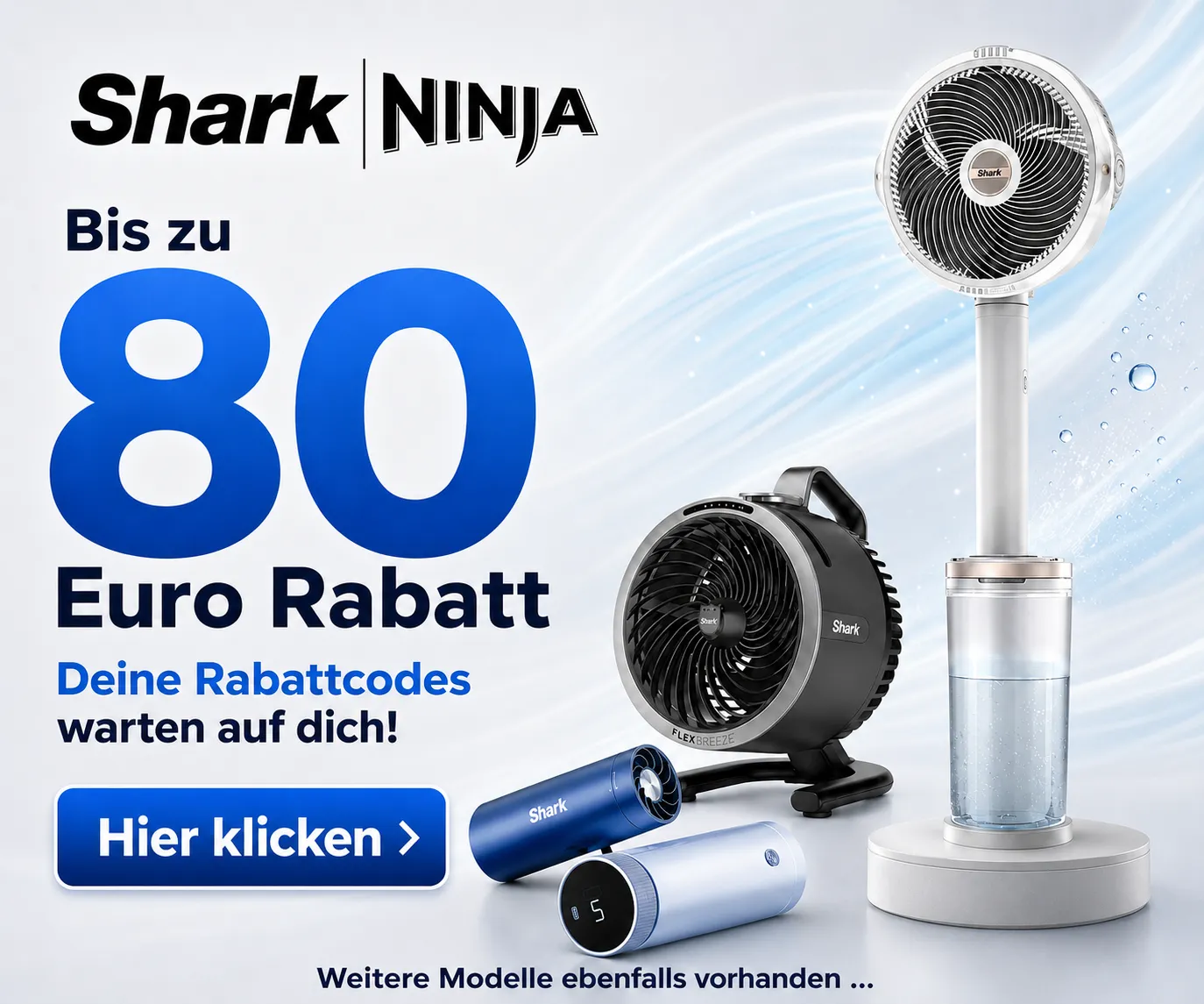 Shark Ninja Ventilatoren Rabattcodes bis zu 80 Euro sparen