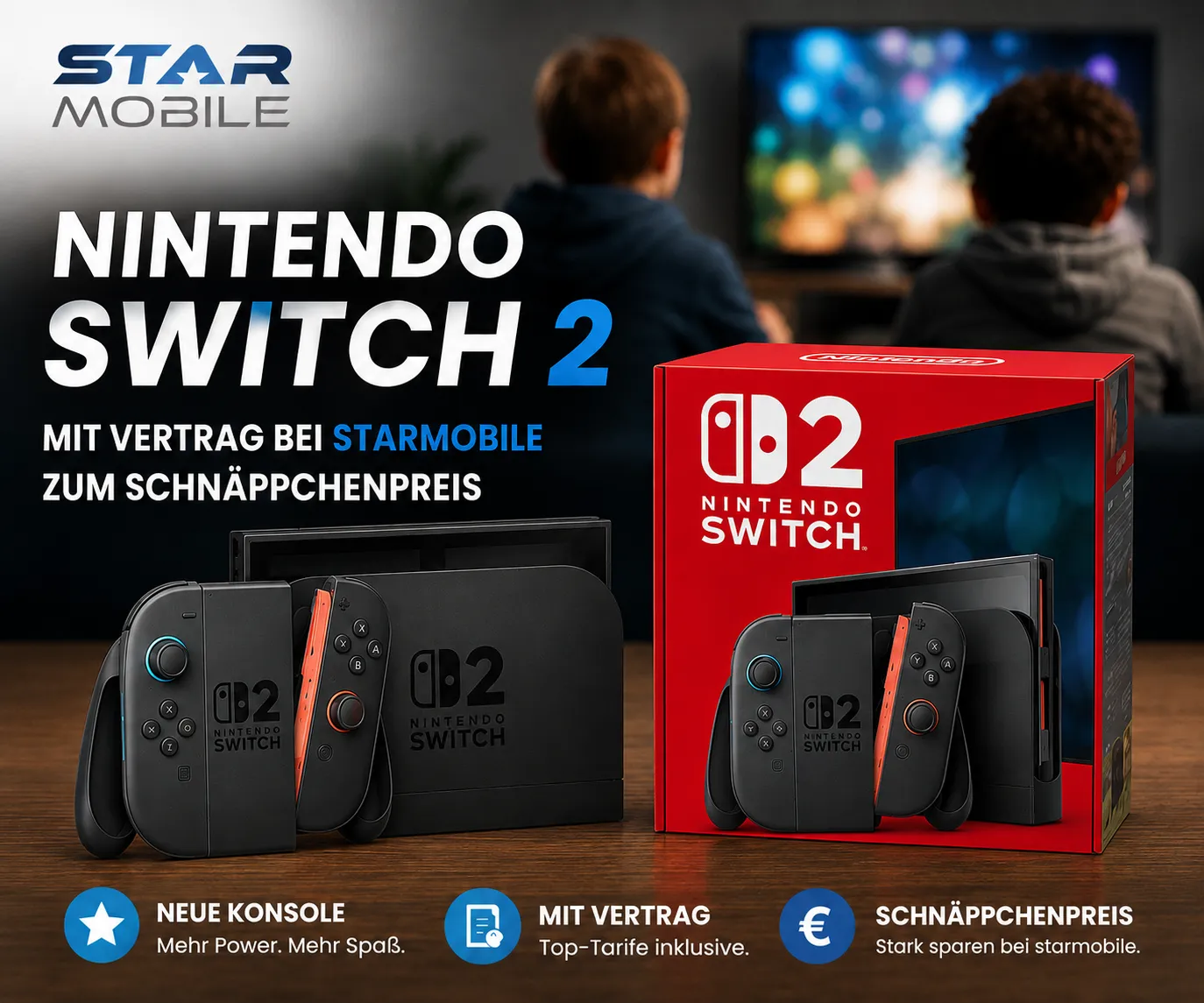 Nintendo Switch 2 mit Vertrag und 125 GB 5G im Telekom-Netz
