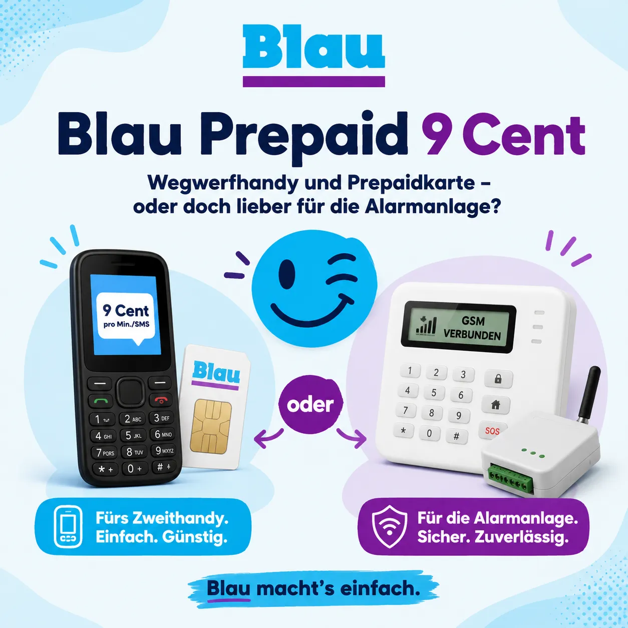 9 Cent Tarif Von Blau Prepaid Tarif Zweithandy Wegwerfhandy Tarif