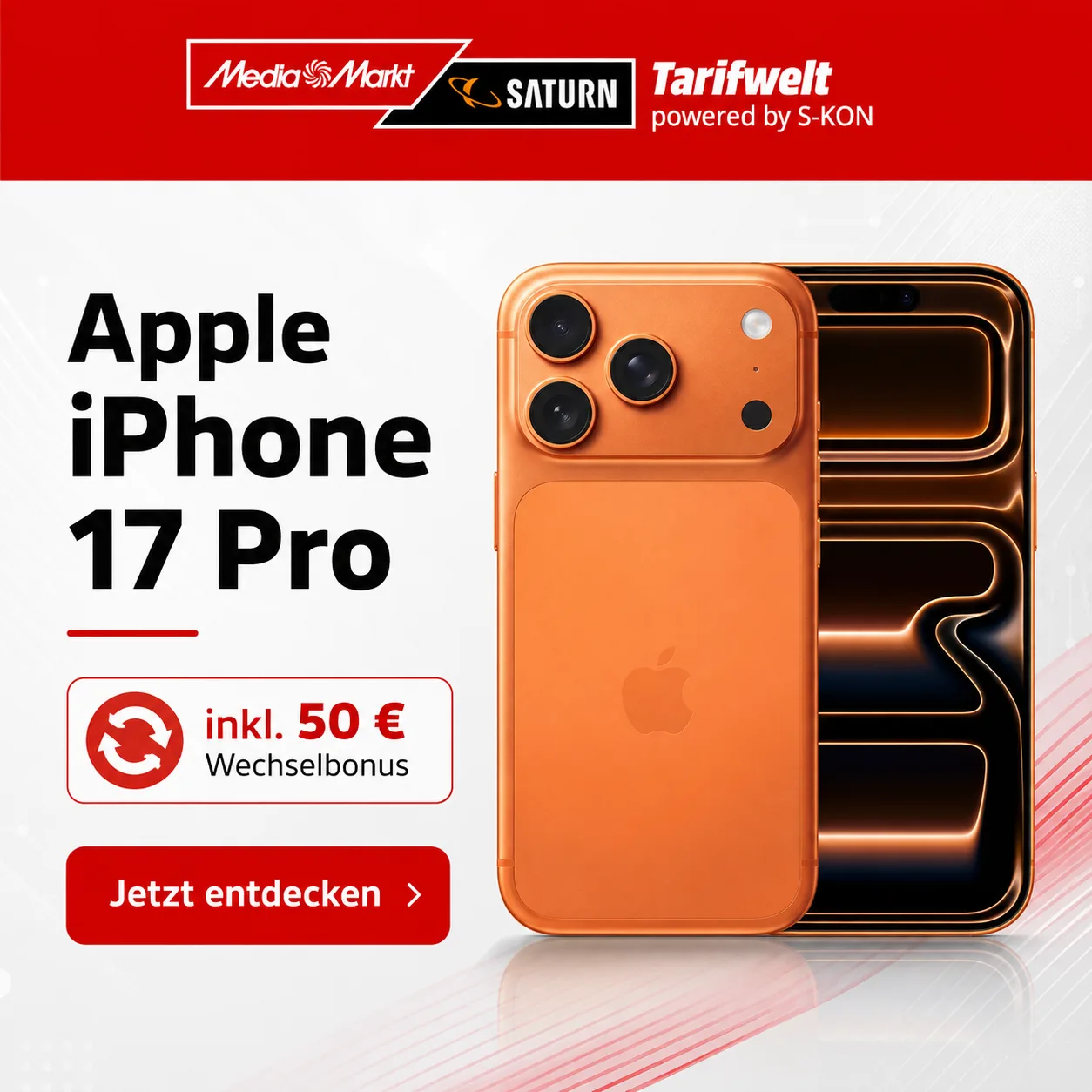 Coupon Aktion iPhone 17 Pro MediaMarkt Bundle freenet Telekom 100 Euro Bonus