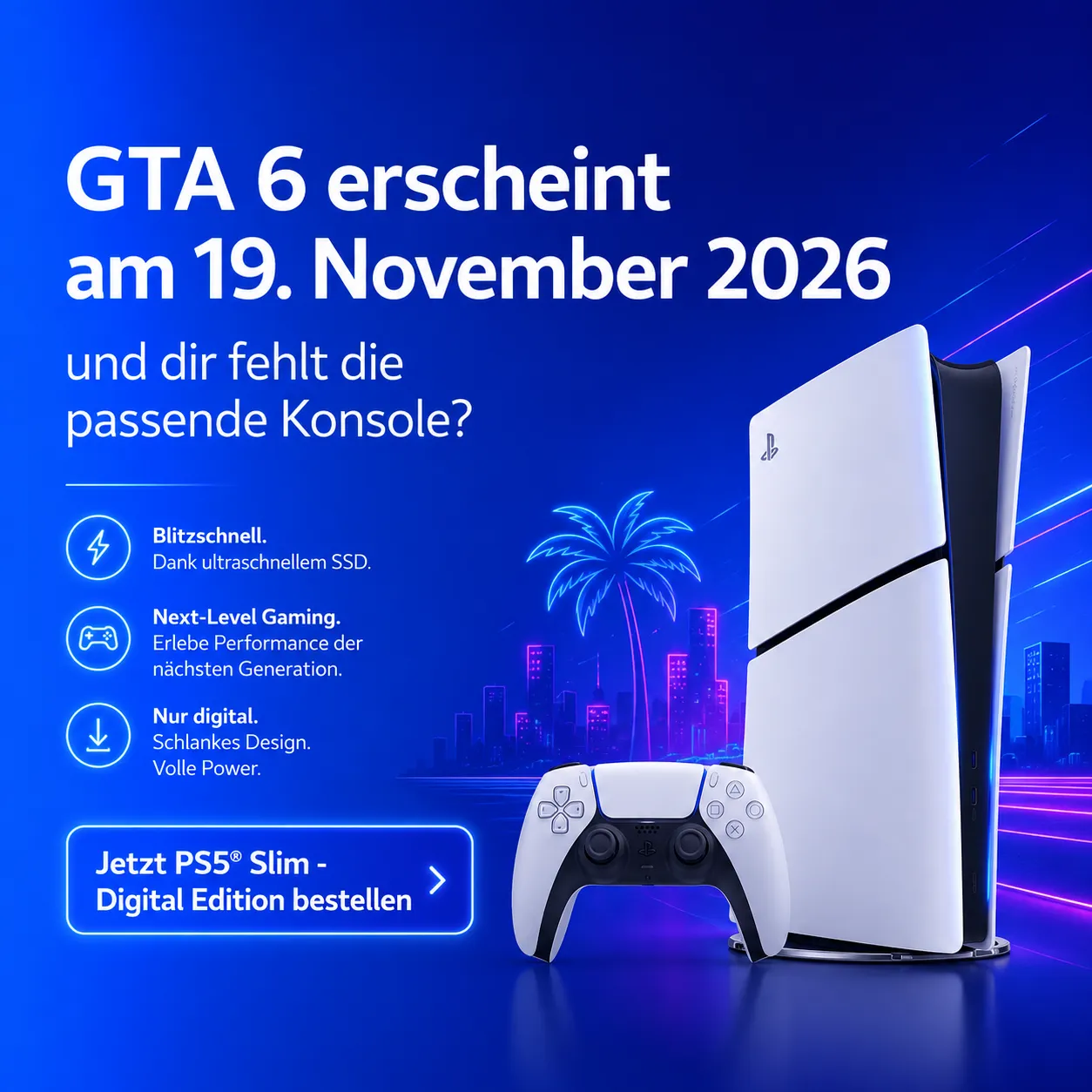 Ps 5 Slim Digital Fuer Gta 6 Bei o2 Mit Vertrag Bestellen
