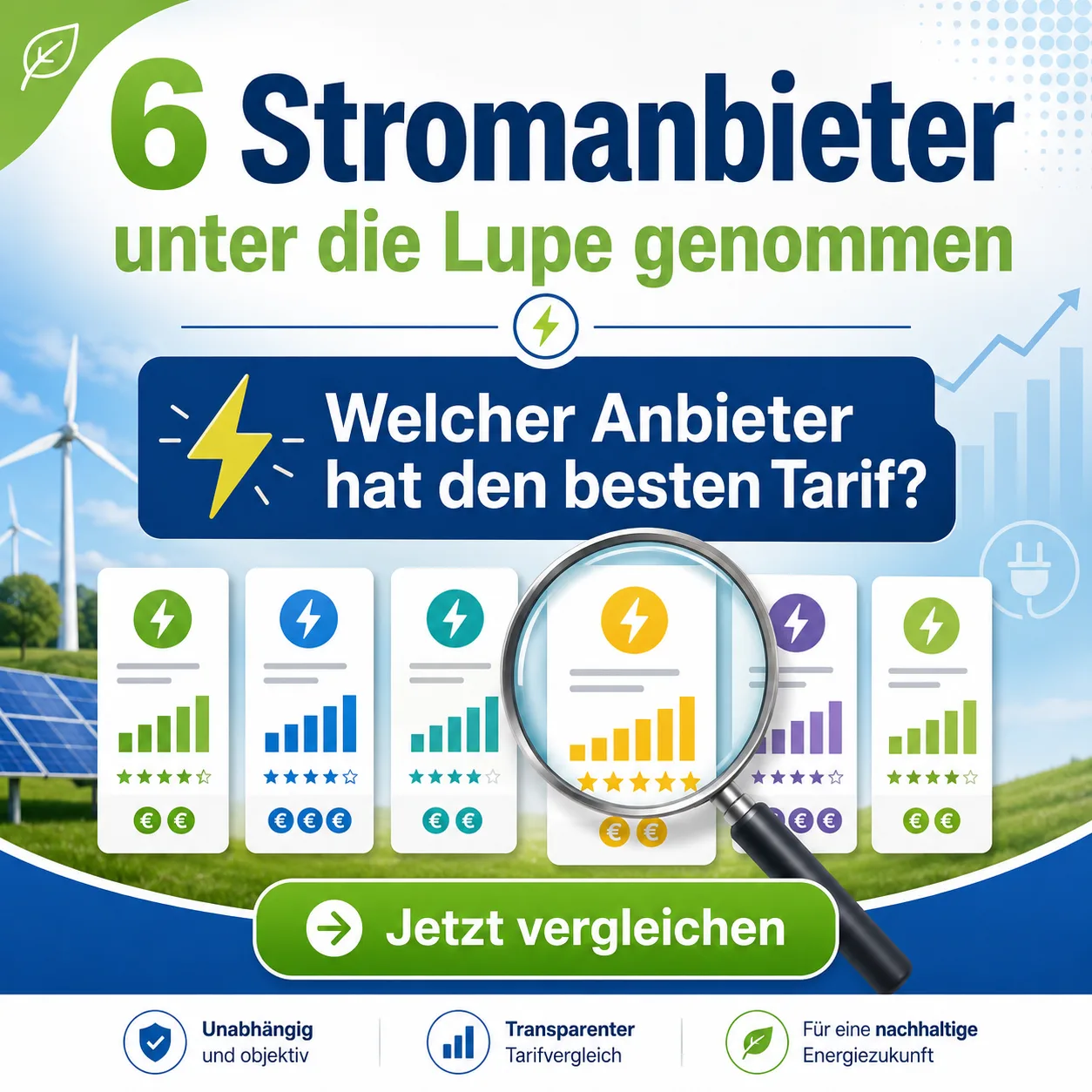 Stromanbietervergleich 6 Anbieter Im Check Vergleichsratgeber Stromkosten Senken