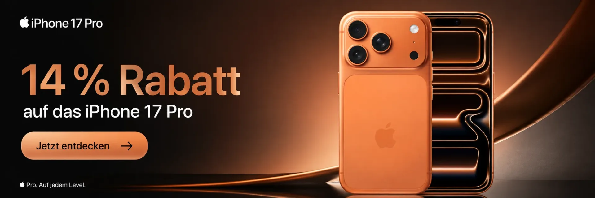 Apple iPhone 17 Pro Cosmic Orange bei Amazon mit 14 Prozent Rabatt für 1117,16 Euro