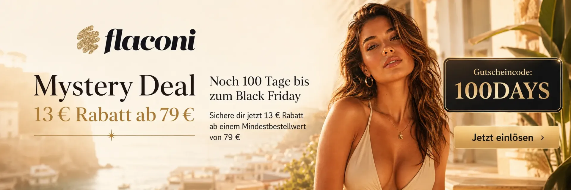 flaconi Mystery Deal Gutscheincode 100DAYS mit 13 Euro Rabatt ab 79 Euro