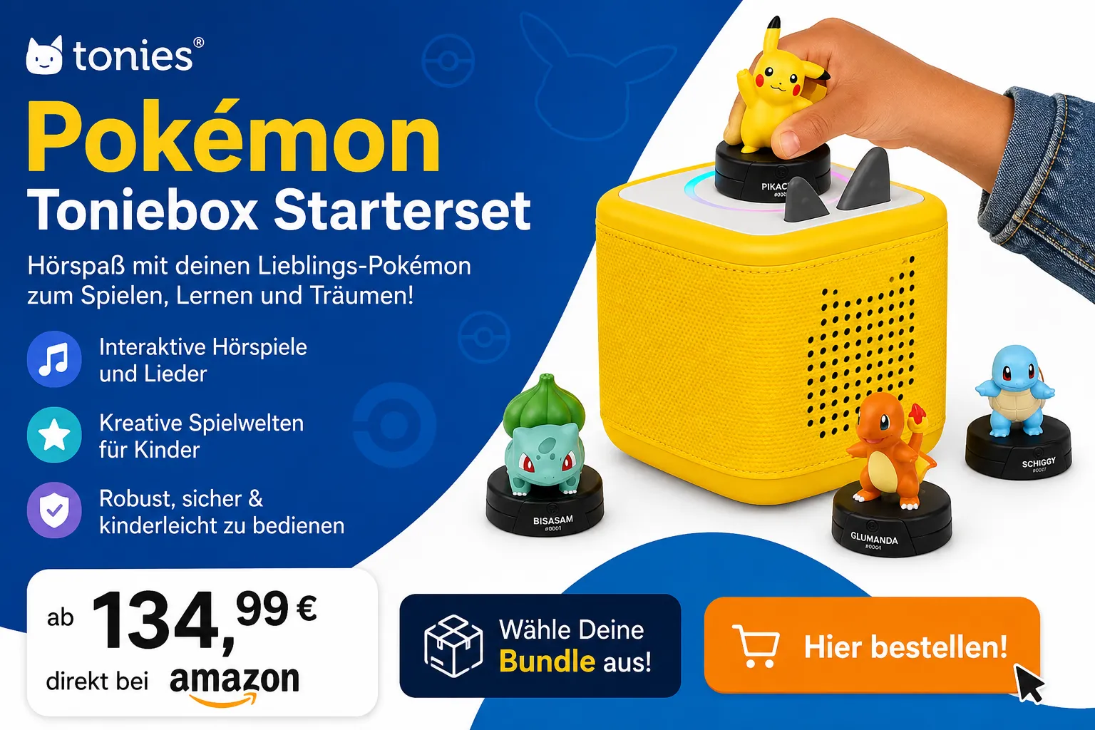 Pokémon Tonies mit Toniebox 2 bei Amazon als Komplettbundle bestellen