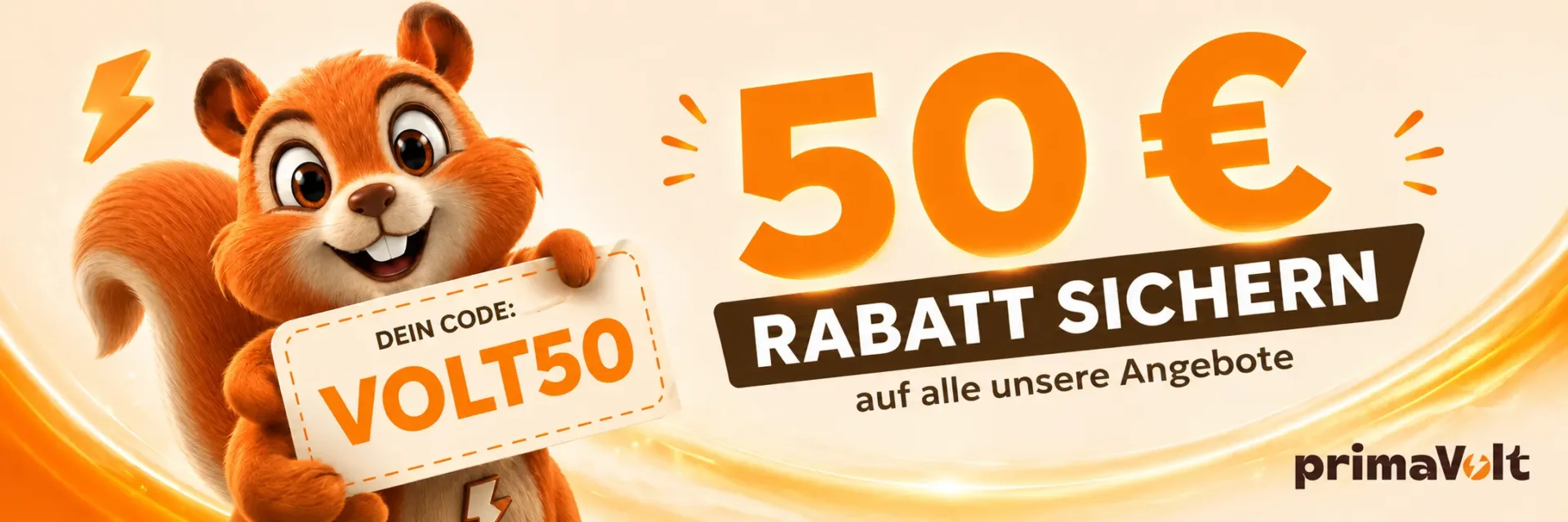 primavolt Gutscheincode VOLT50 mit 50 Euro Rabatt auf Strom und Gas
