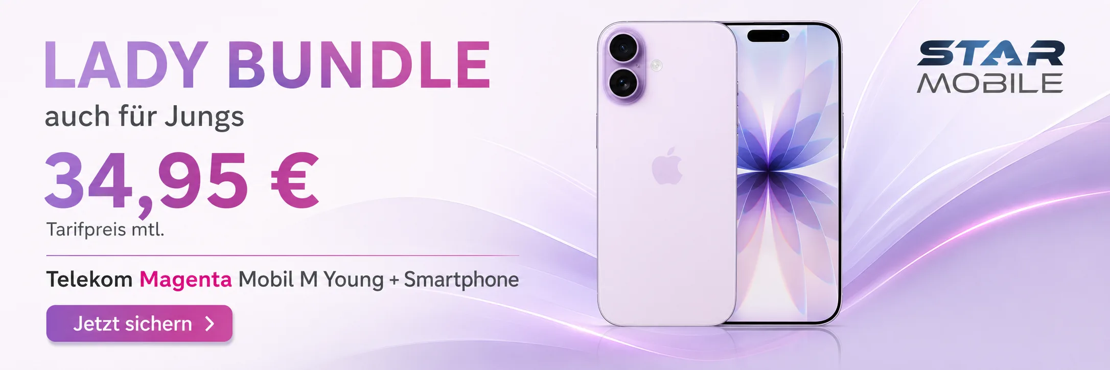 iPhone 17 Lady Bundle mit 100 GB Telekom Young Tarif bei starmobile