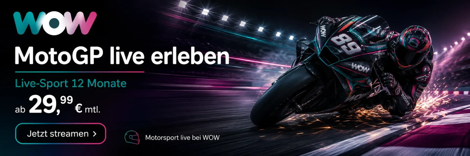 WOW Sport Angebote für Fußball und Motorsport