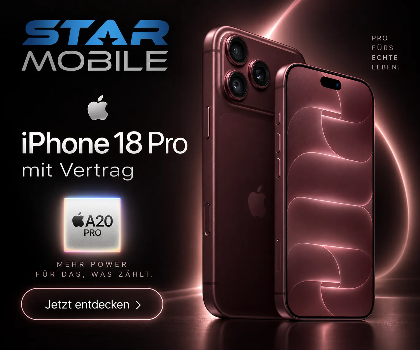 iPhone 18 Pro in Burgunder mit Vodafone Vertrag bei starmobile
