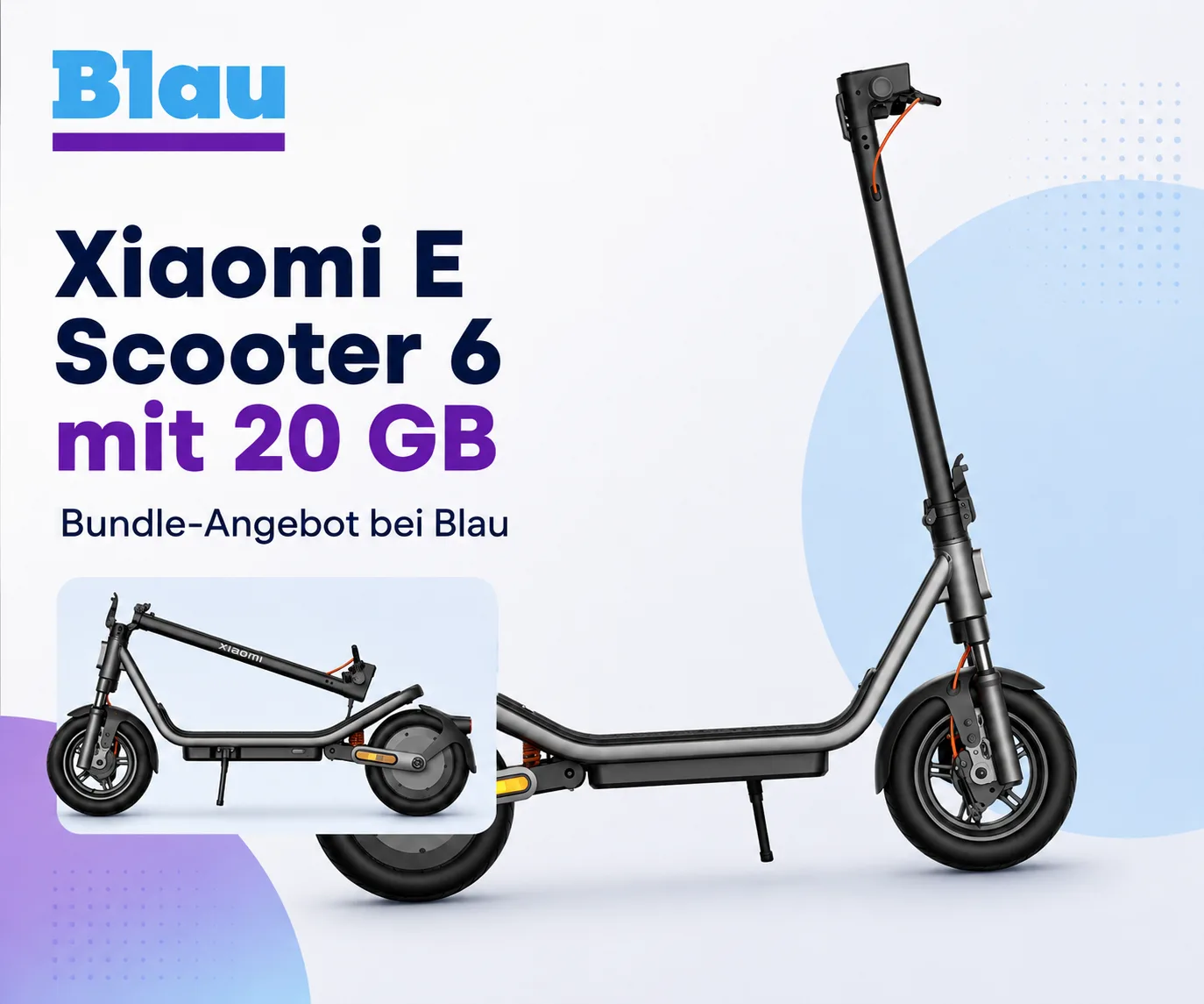 Blau Deal mit Xiaomi E-Scooter 6 und 20 GB 5G für 19,99 Euro monatlich