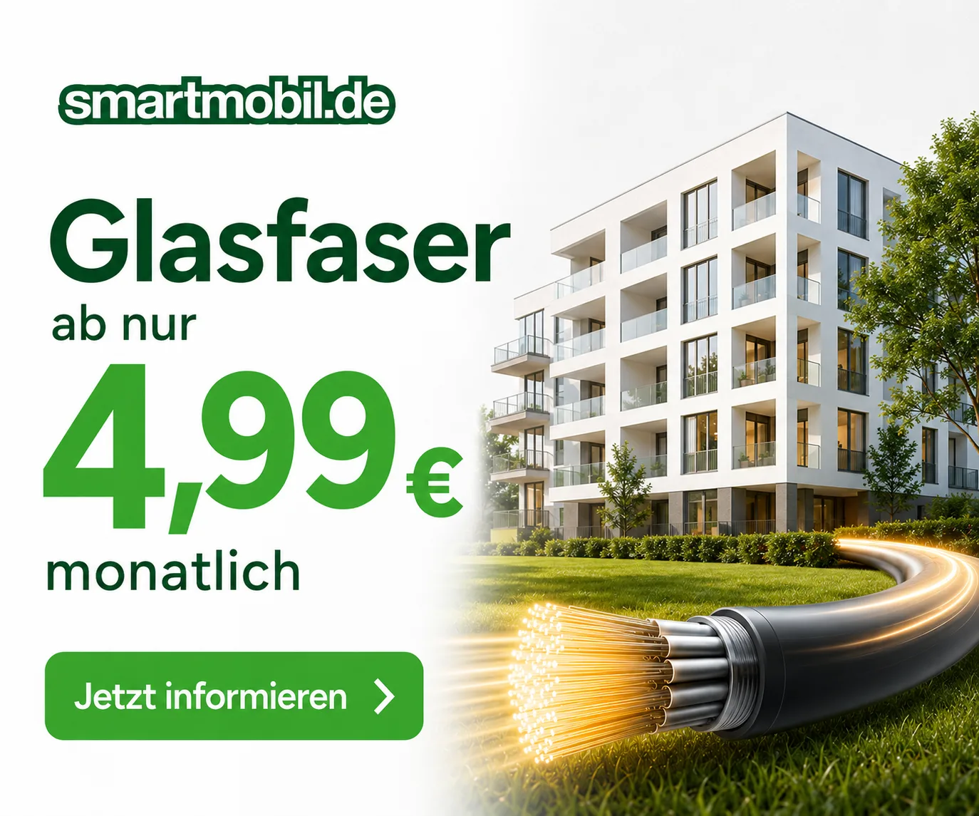 smartmobil Glasfaser Deal mit 300 MBit/s ab 4,99 Euro monatlich